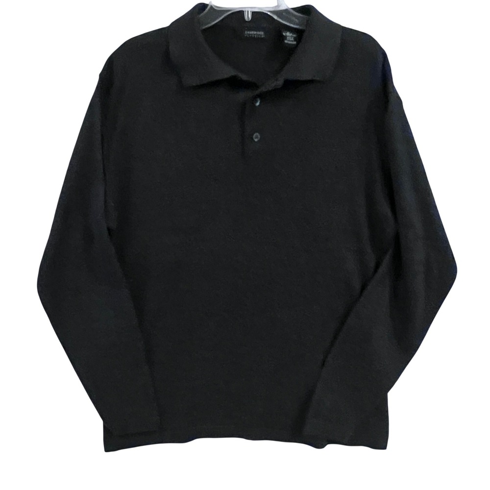 Cambridge‎ Classics Mens Long Sleeve Polo Sweater Gray Size M Merino Wool Blend